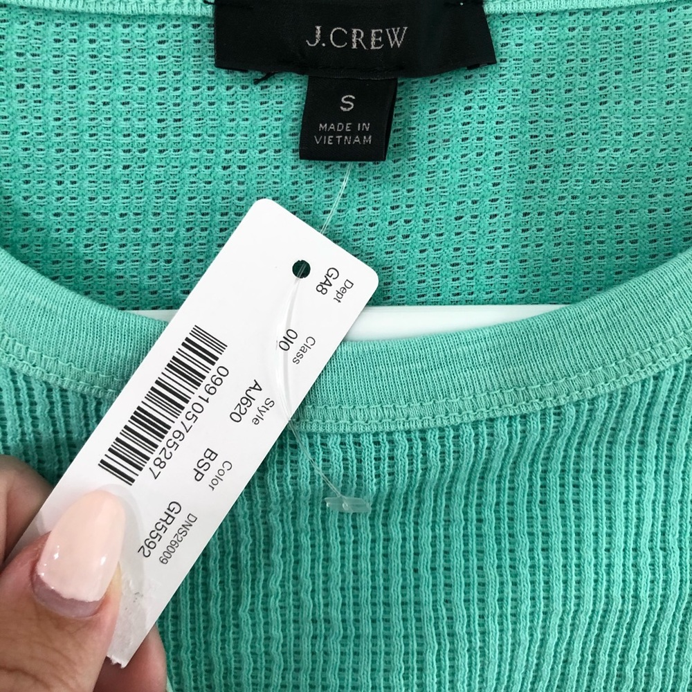 NWT J. Crew SPEARMINT Waffle T-Shirt - Picture 2 of 4
